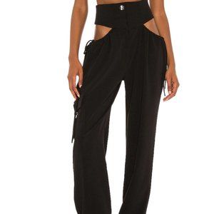 h:ours Black Cutout Track Pants